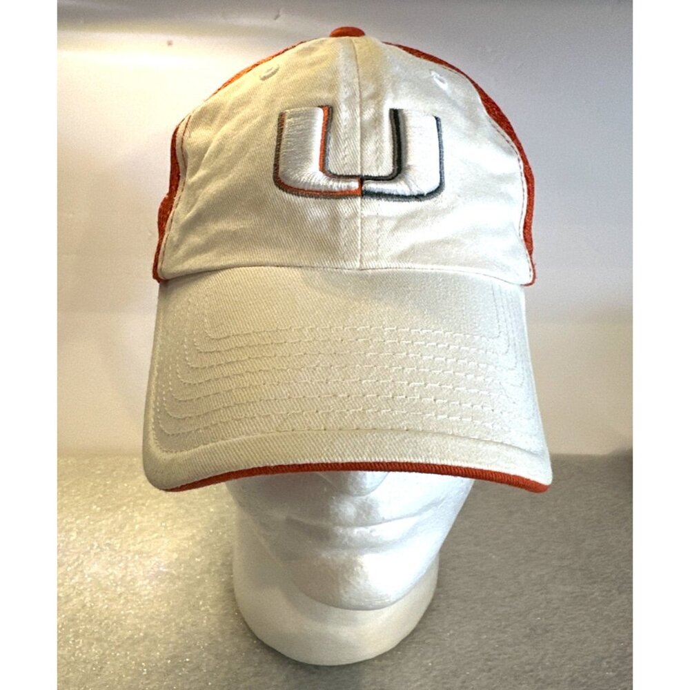 Miami Hurricanes Hat Cap Top Of The World One Fit Orange Mesh Back White Orange